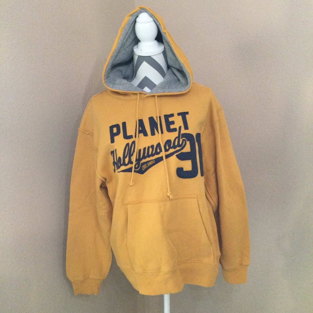 Planet Hollywood Orlando Yellow Pullover Hoodie - Size Medium -  NWT